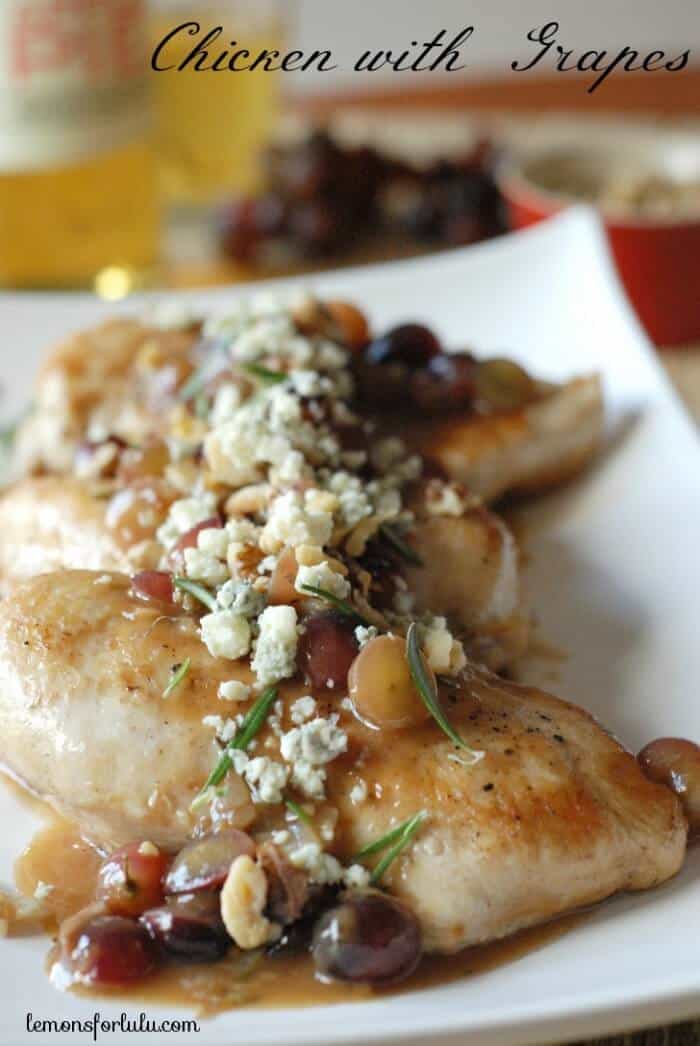 chicken with blue cheese and grapes