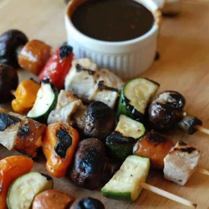 Pork Kabobs with Balsamic BBQ Sauce