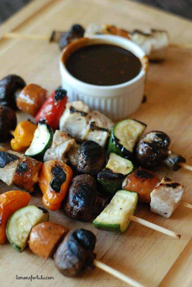 PORK KABOBS WITH BALSAMIC BBQ SAUCE