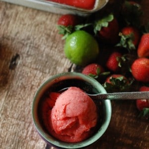 Refreshing, cool, fruity and sweet strawberry lime sorbet. www.lemonsforlul.com #WalmartProduce