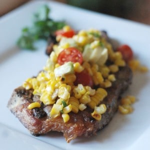 Corn salsa with a little char makes the perfect cumin steak topping! www.lemonsforlulu.com
