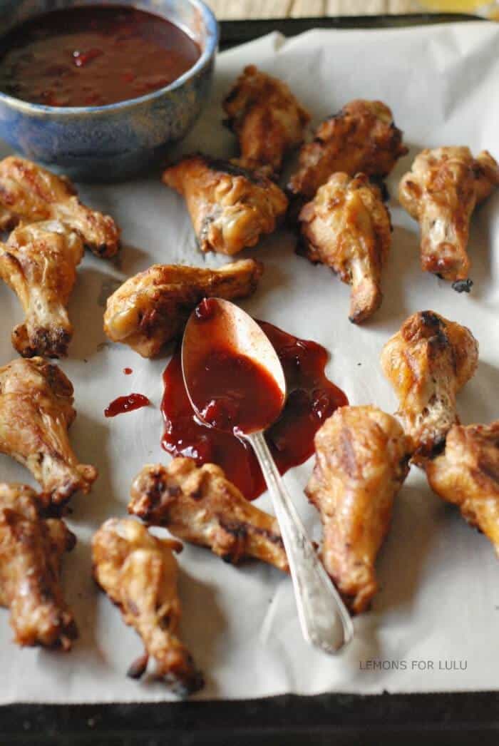 cherry kahlúa bbq sauce with chicken drumettes