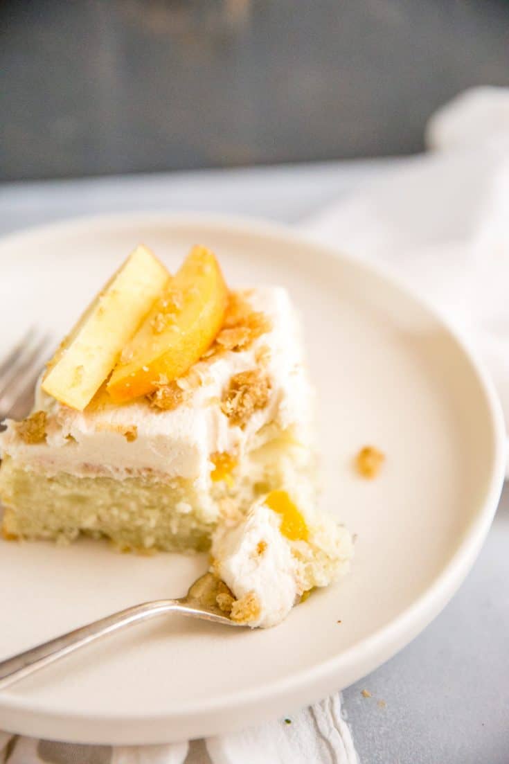 Peach Cake with Brown Sugar Frosting