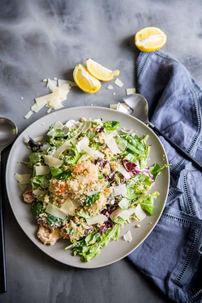 shrimp caesar salad recipe with quinoa