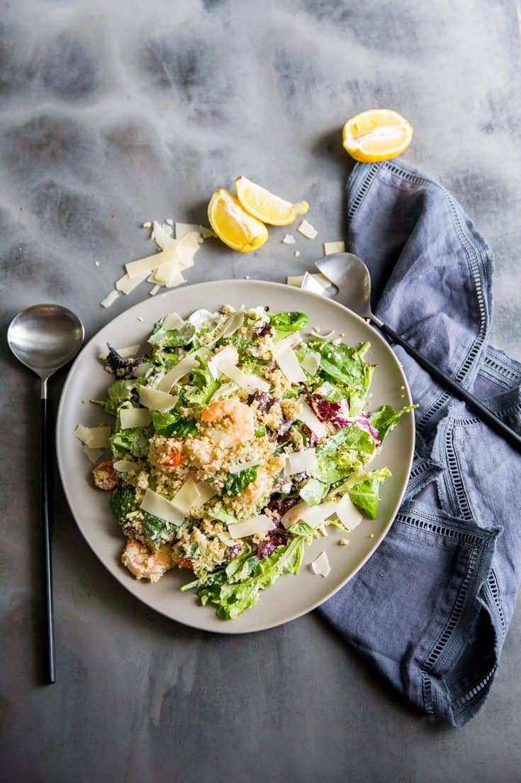 Shrimp Caesar Salad Recipe with Quinoa