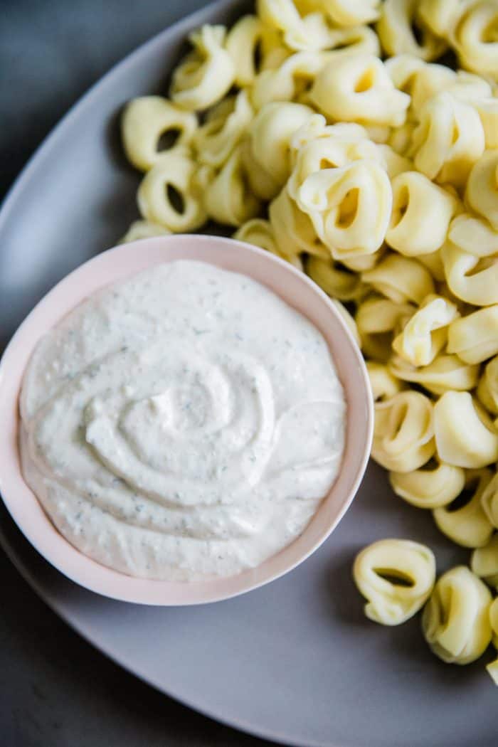 parmesan ranch dip with tortellini