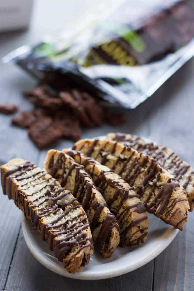Mint Brownie Brittle Biscotti Recipe - LemonsforLulu.com