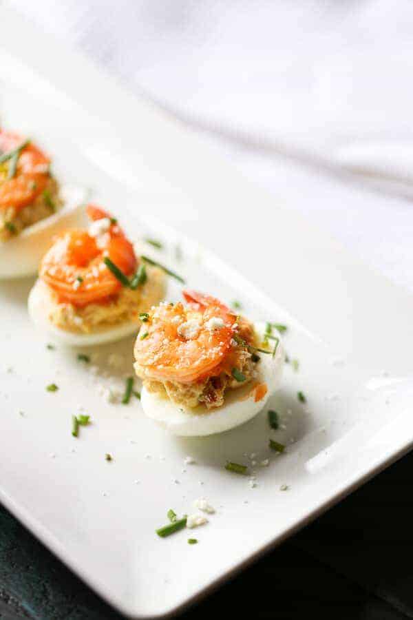 Buffalo Shrimp Deviled Eggs | Lemons for Lulu