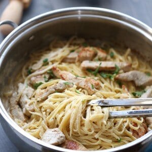 Linguini is tossed with a light and creamy lemon sauce. Lightly seared turkey is served on top. This lemon pasta is a refreshingly simple meal. lemonsforlulu.com