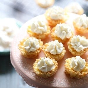 Mini fillo cups filled with a zesty orange filling. lemonsforlulu.com