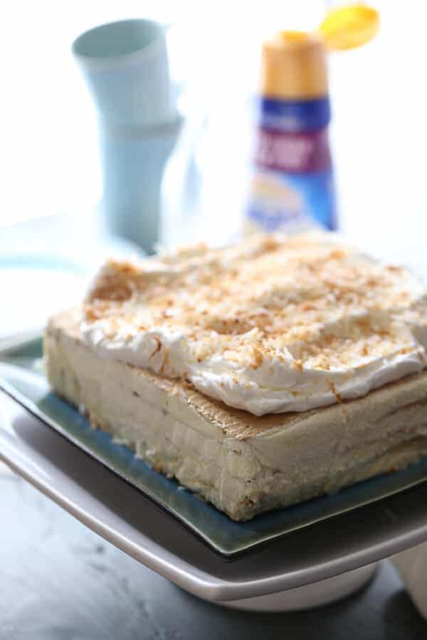 vanilla coconut  ice box cake