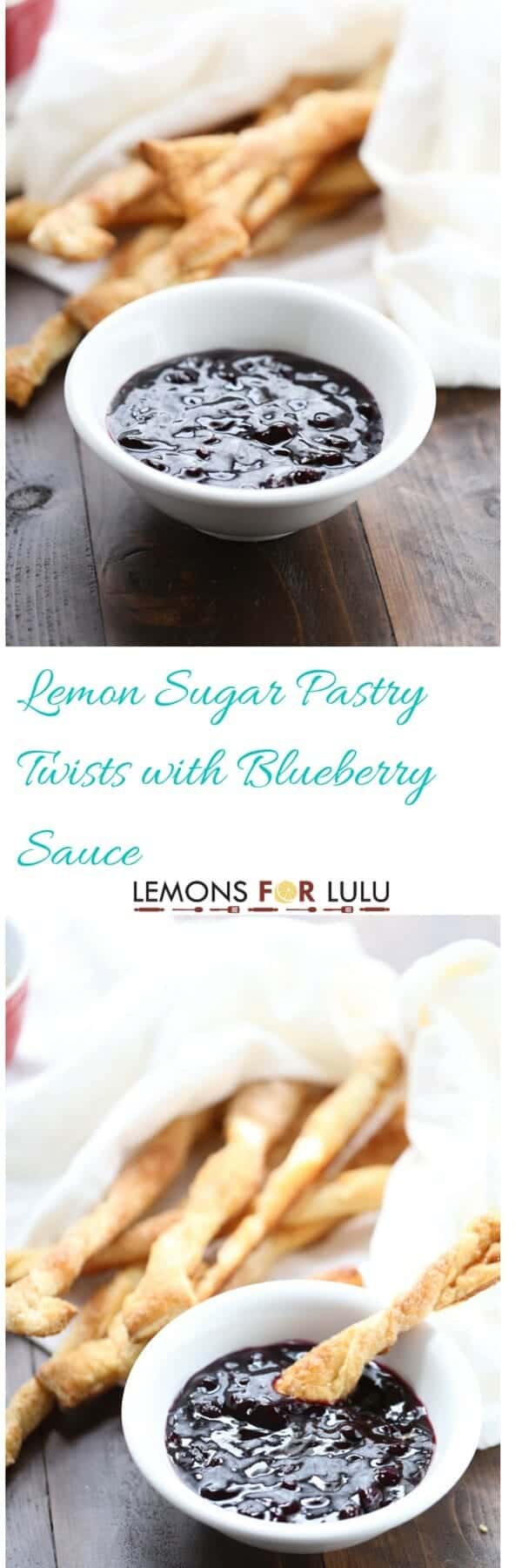 lemon sugar pastry with blueberry sauce