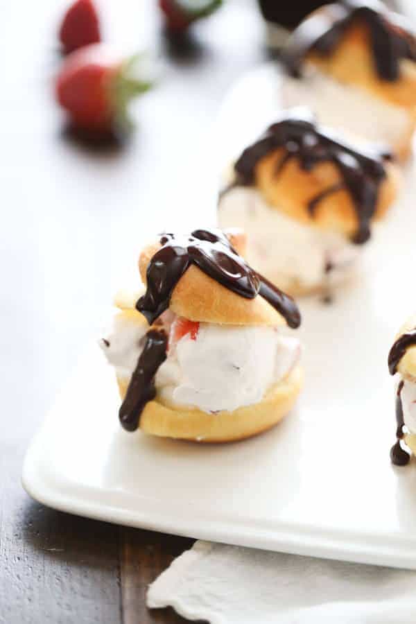 Strawberries & Cream Profiteroles {Lemons for Lulu}