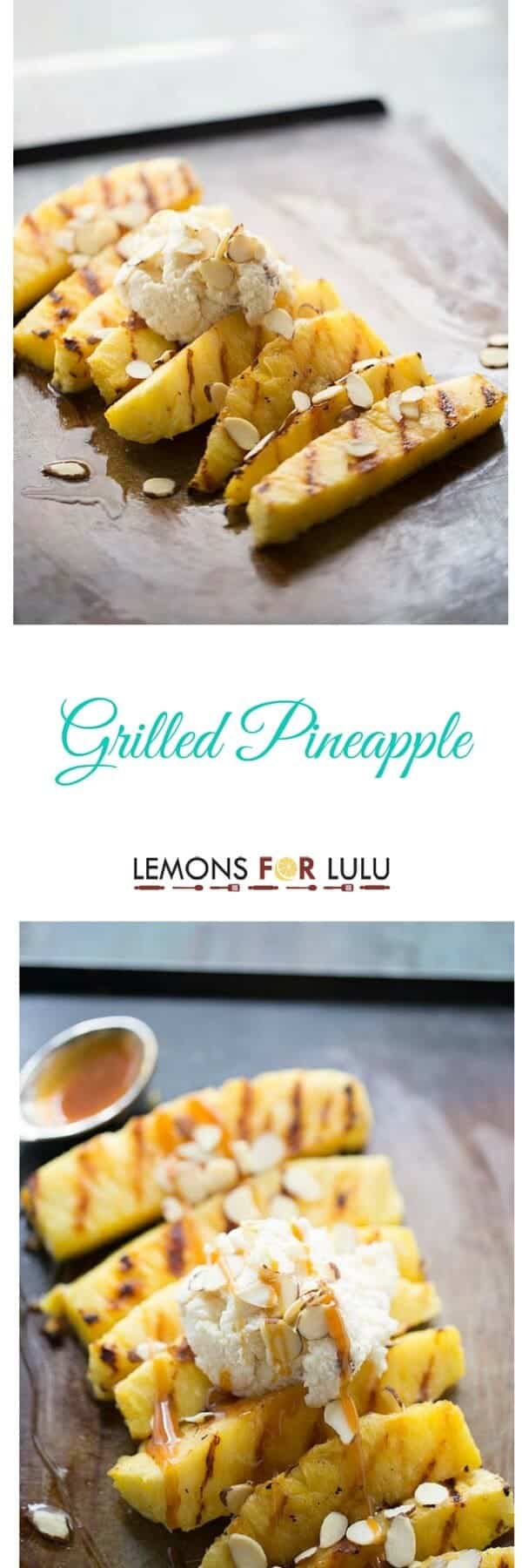 grilled pineapple with mascarpone whipped cream