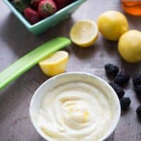 An easy fruit dip recipe with yogurt a twist of lemon and drizzle of honey! #AussieStyle #Ad