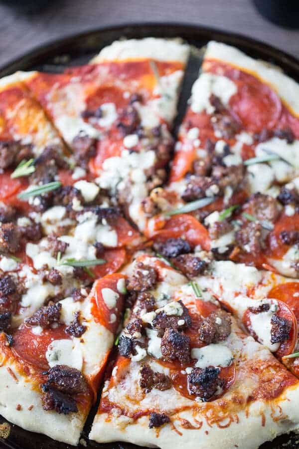 Italian Sausage and Blue Cheese Pizza - LemonsforLulu.com