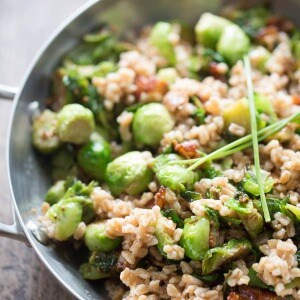 A perfect recipe for Brussels sprouts! This side has Brussels sprouts, bacon, farro and a honey mustard dressing! lemonsforlulu.com
