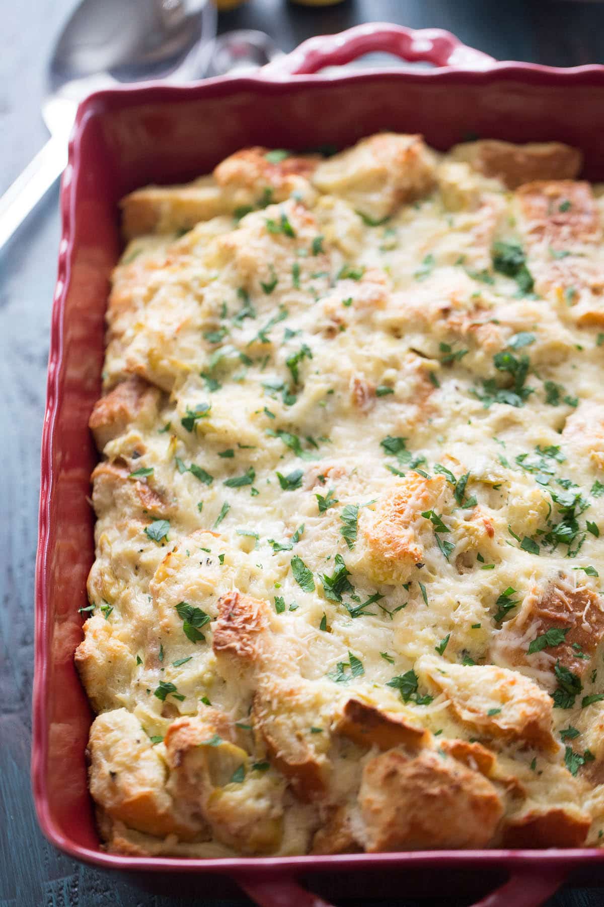 Lemon Artichoke Savory Bread Pudding {Lemons for Lulu}