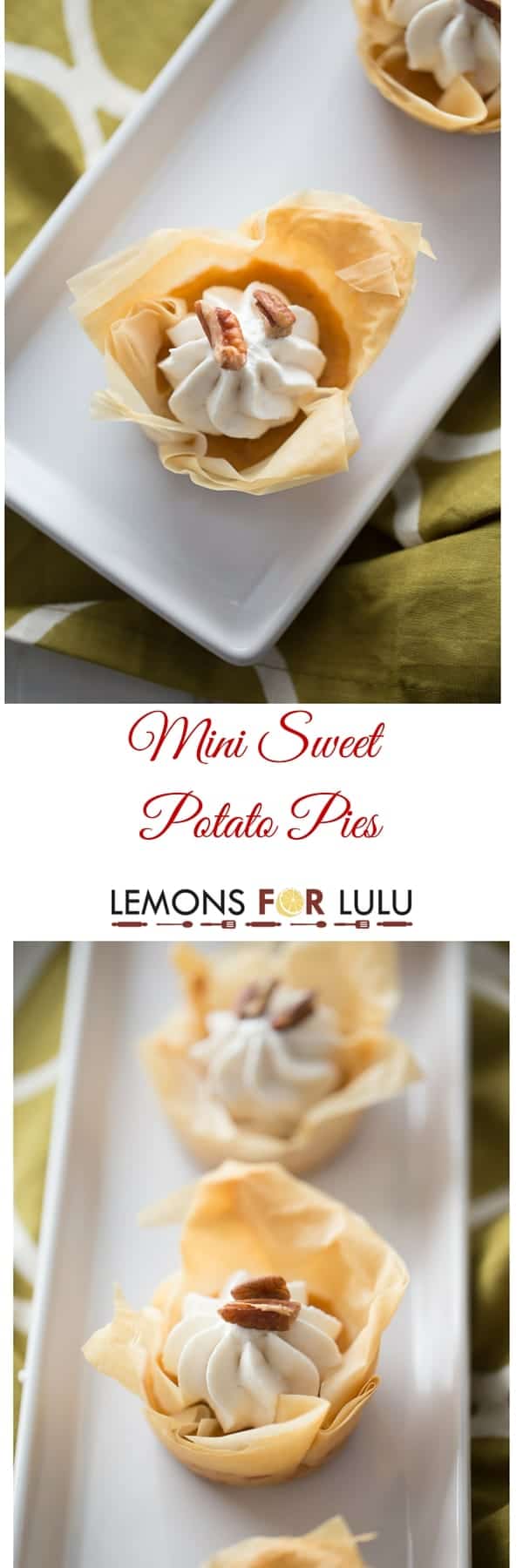individual homemade sweet potato pie {with fillo crust}