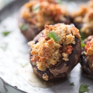 Easy stuffed mushroom recipe with andouille sausage! lemonsforlulu.com