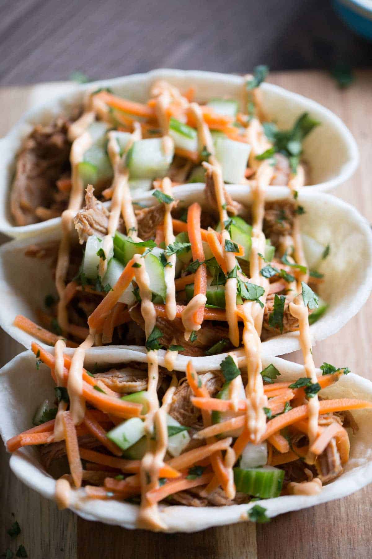 Asian BBQ Pork Taco Boats {Lemons for Lulu}