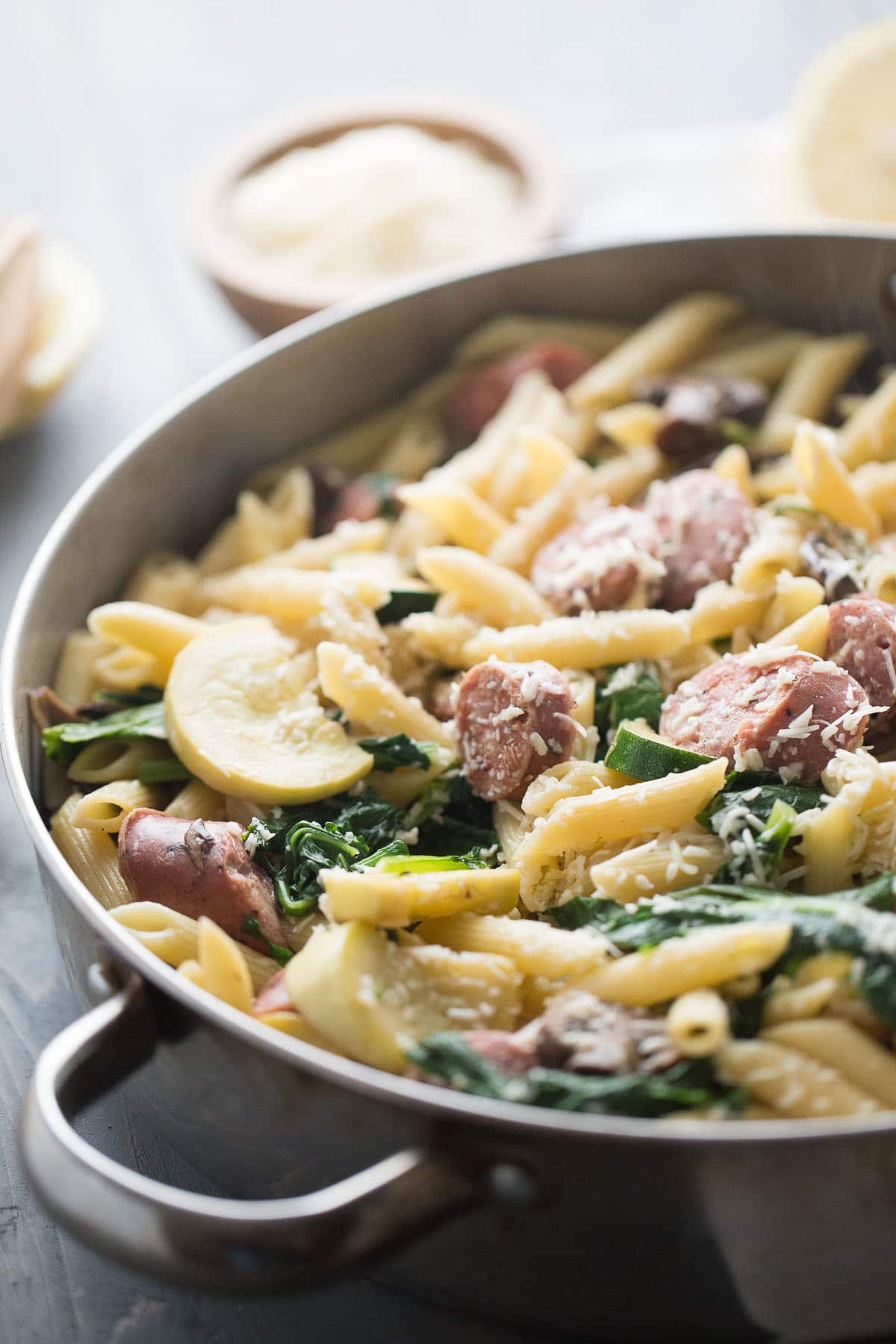 penne-noodles-with-vegetables-and-chicken-sausage-lemonsforlulu
