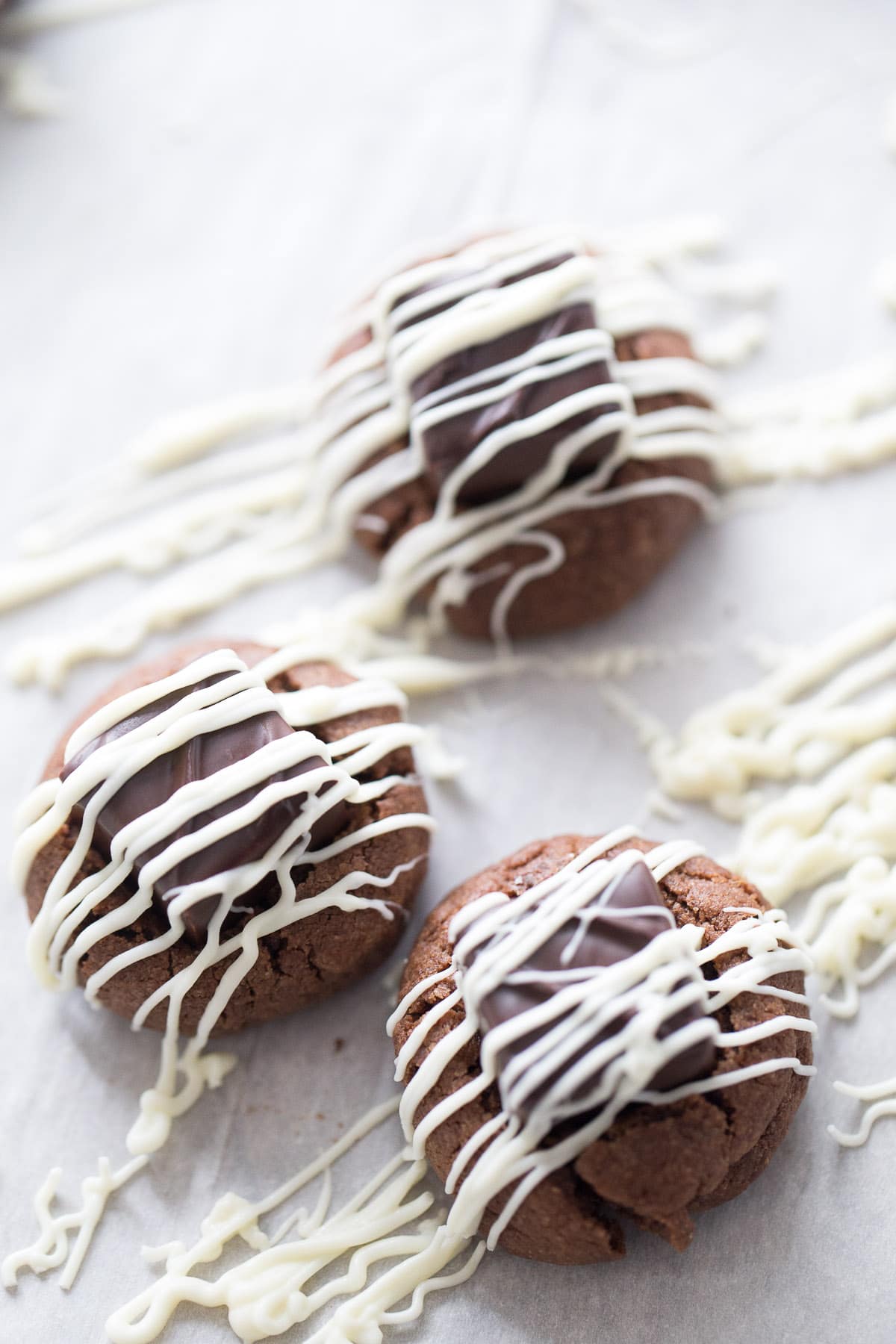 Strawberry & Chocolate Thumbprint Cookies