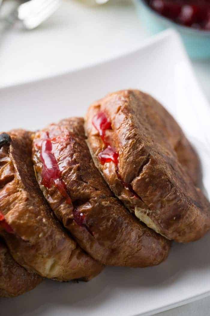 cuban style stuffed croissant french toast