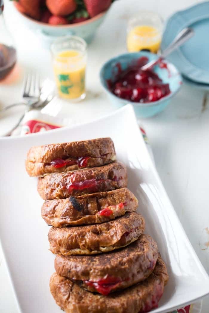 Cuban Style Stuffed Croissant French Toast