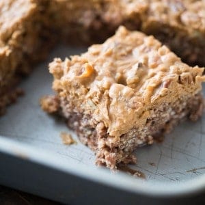 Simple German chocolate flavored Scotcharoos made with everyday pantry staples!
