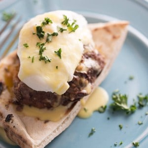 Greek style egg benedict recipe makes the perfect way to start the day!