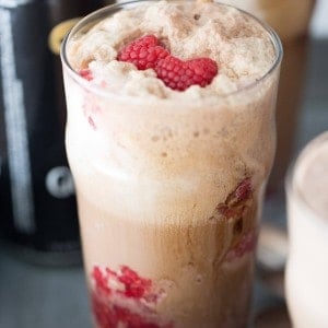 Guinness Stout, ice cream and raspberries make beer dessert!