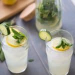 Crisp cucumbers, fresh mint, tangy lemons make this cooler one deliciously refreshing drink!