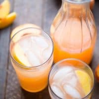 Peach lemonade is made with fresh ginger and crisp lemons. This is one drink that is deliciously thirst-quenching!