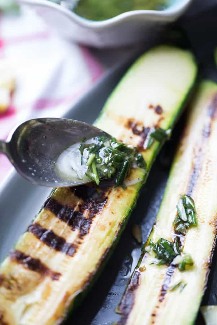 Herb Drizzled Grilled Zucchini