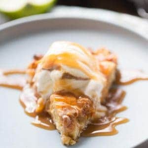 This skillet cookie recipe has big chunks of tart, fresh apples and lots of sweet butterscotch chips. This cookie has a tender, cake-like feel but with the crispy edges of a really good cookie!