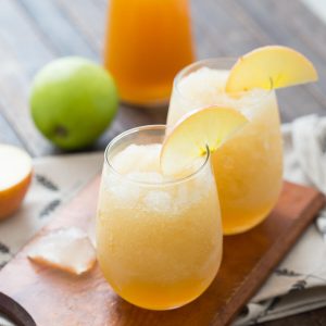 Wine slushies with a taste of fall! Apple cider and wine make one amazing cocktail!