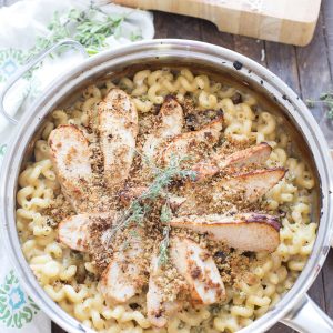 This turkey tetrazzini boasts cruly pasta resting in a rich, creamy sauce and succulent turkey slices on top. This skillet meal is a easy, simple and will please any palate!