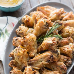 These are the crispiest wings! Rosemary and garlic make them so flavorful!