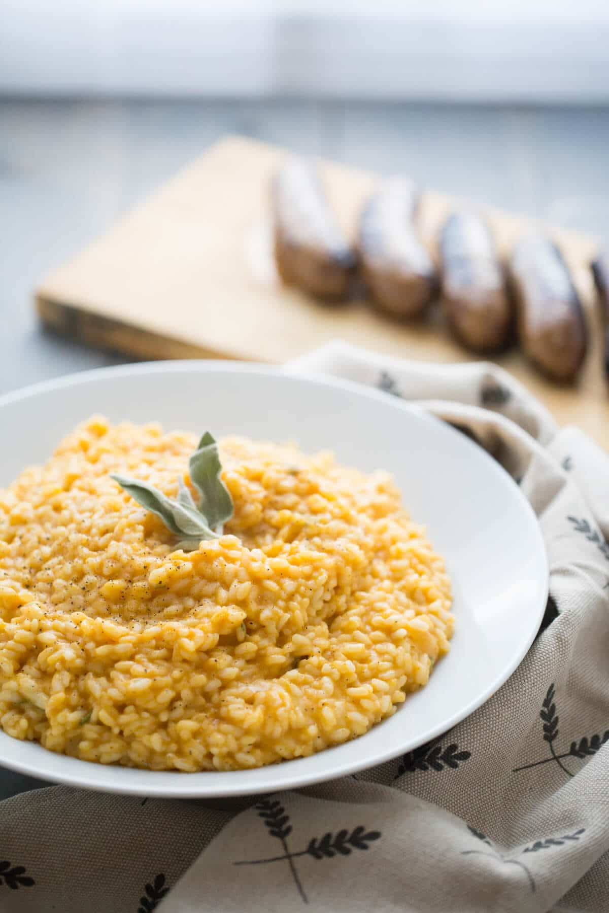 Easy Pumpkin Risotto with Italian Sausage - LemonsforLulu.com