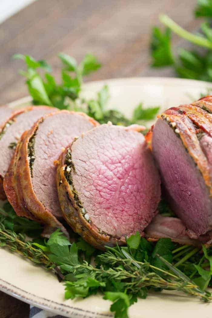 bacon wrapped eye of round roast