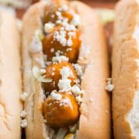 Slow cooked Buffalo Ranch Meatballs fill these easy meatball subs!