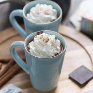 This Mexican hot chocolate is a creamy blend of spicy sweet flavors! It will warm you up in the best way!