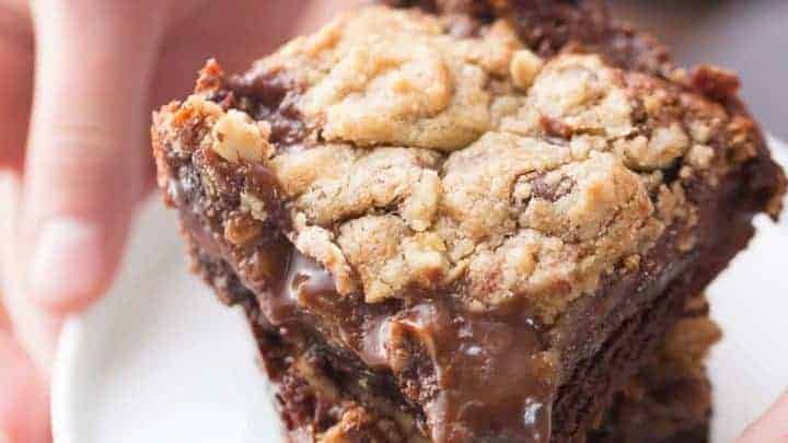 chocolate caramel brookie bars