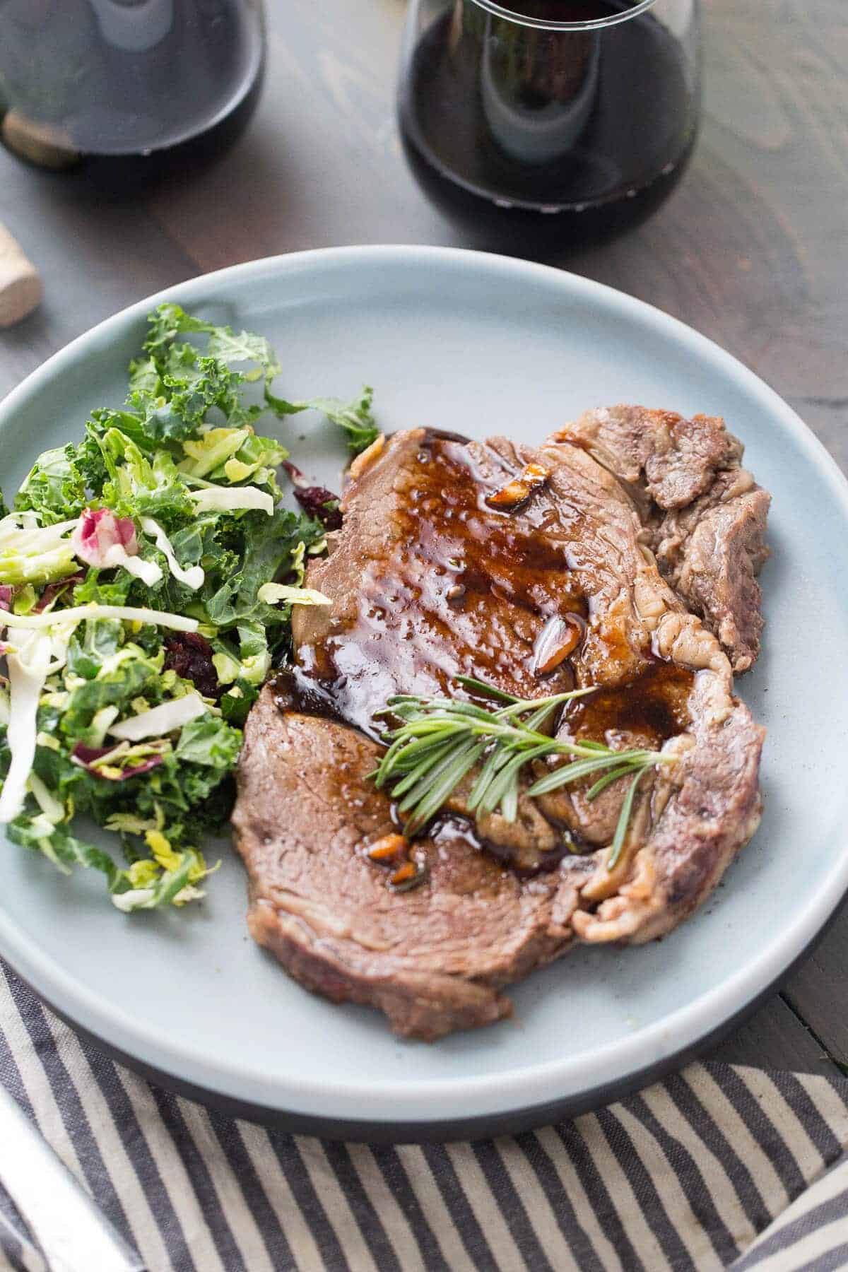 pan seared ribeye with kahlua sauce