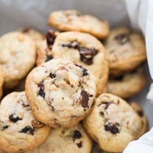 Cherry chip cookies that feature boozy cherries are sure to be a hit!