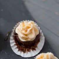 These salted caramel brownies are made with Irish cream and drizzled with a homemade caramel sauce! These treats are small in size but big in flavor!