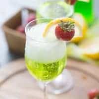This Irish cocktail is made with Prosecco and Midori! A splash of lime tops it off!