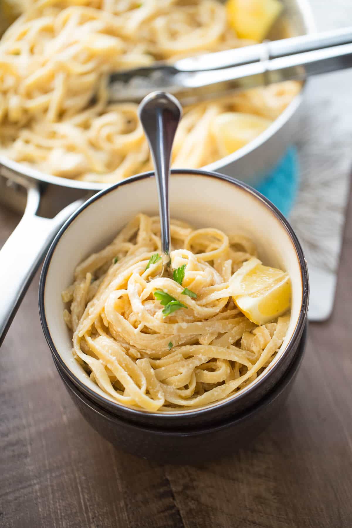 Easy Fettuccine Alfredo with Lemons and Artichokes