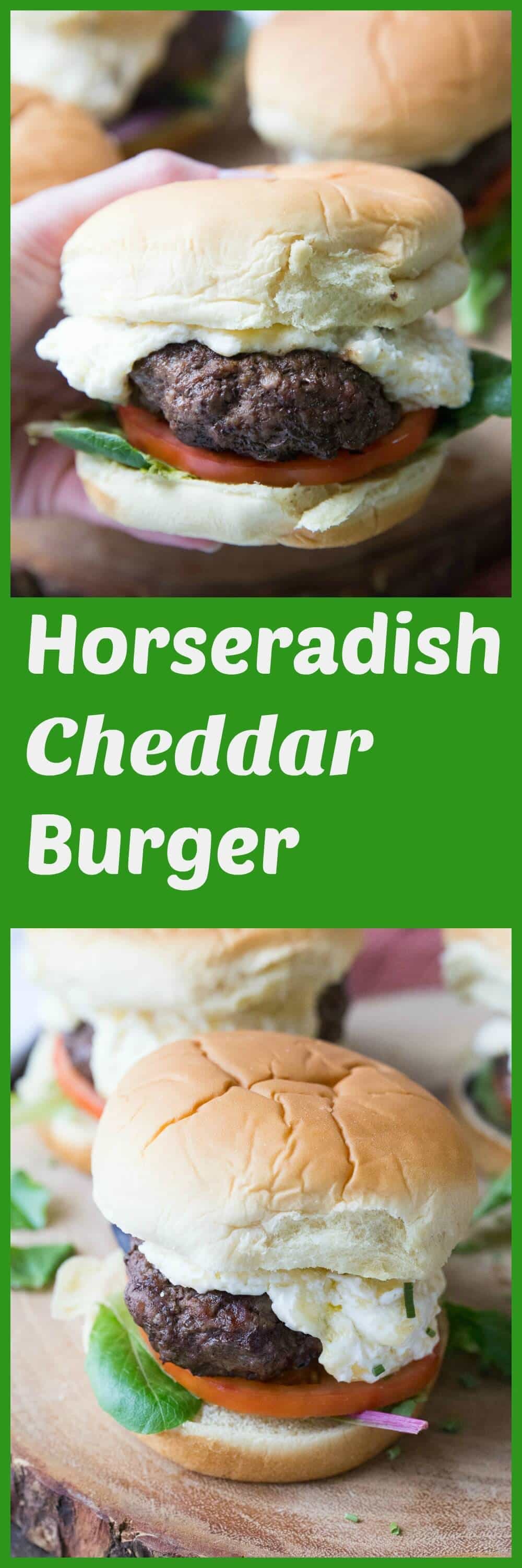 This horseradish cheddar burger is big on flavor! Juicy beef patties are covered in a creamy cheddar cheese speed, the taste is absolutely amazing!